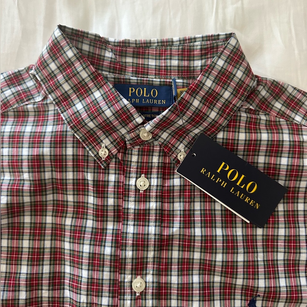 Polo Ralph Lauren Boys’ long sleeved, plaid shirt.